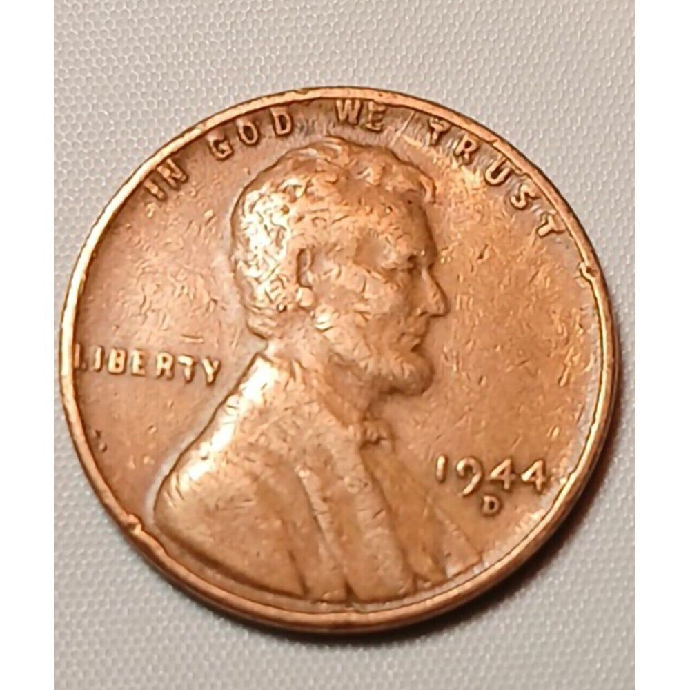1944 D Lincoln Wheat Penny With Letter L On The‎ Rim Imperfection E/L On Back
